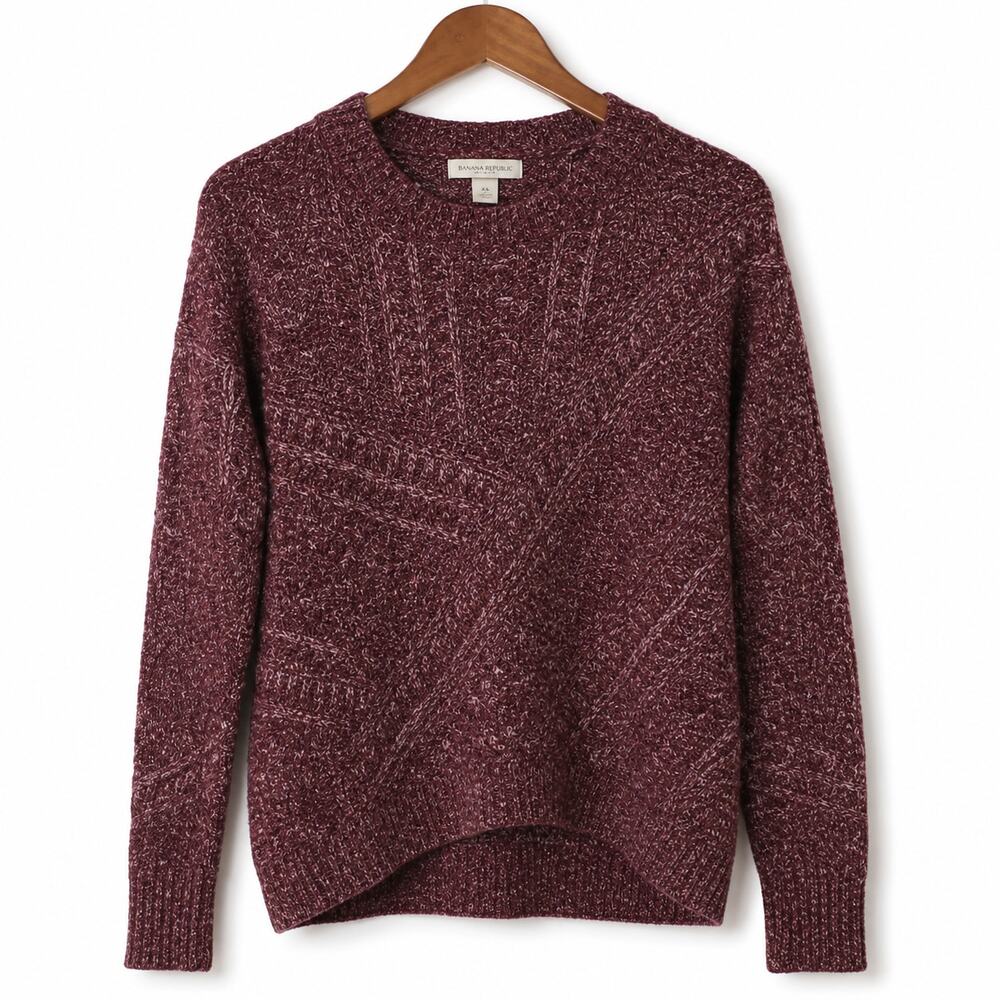 Michael Stars Alpaca Wool Blend Sweater XS Marled Knit High Low Hem Pullover